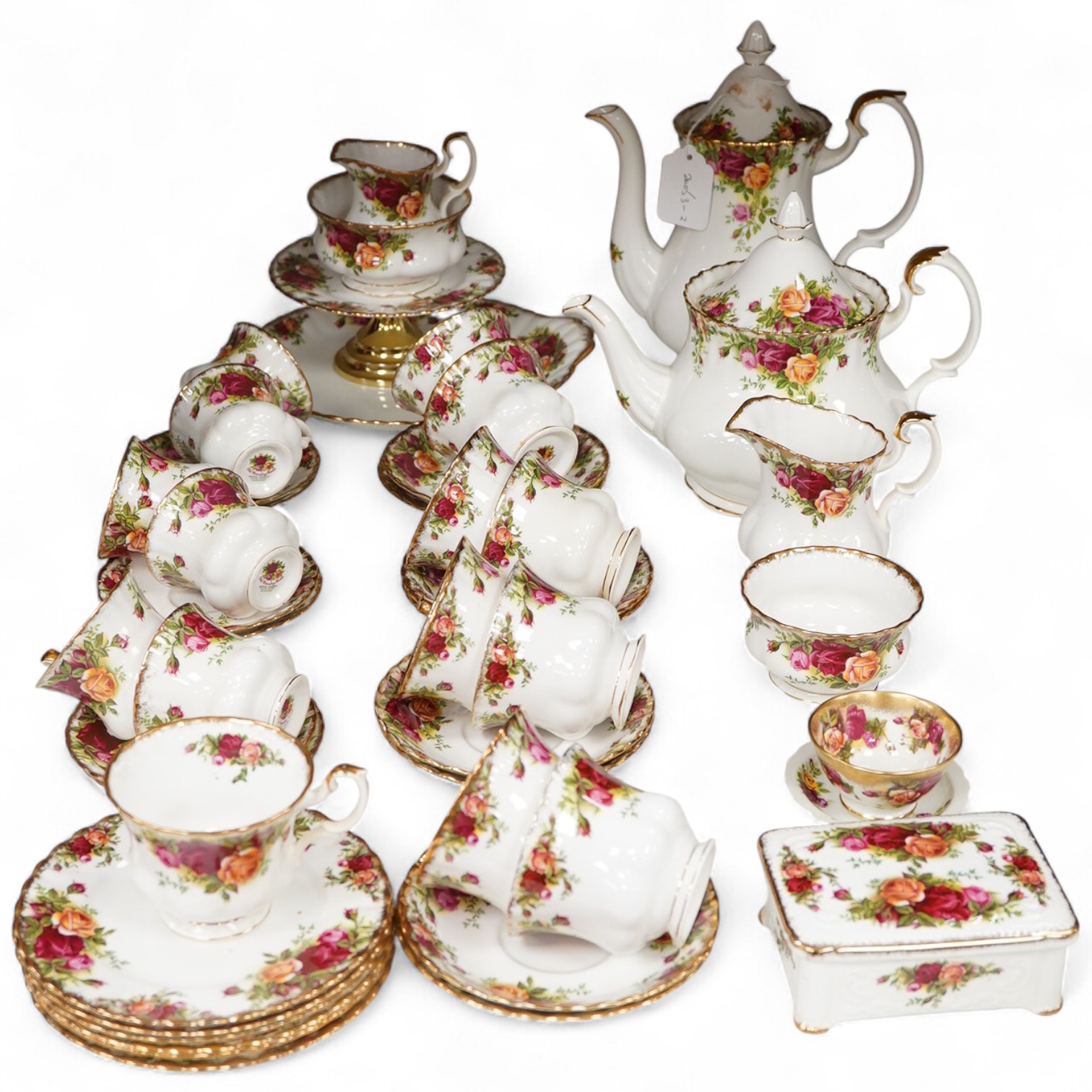 A Royal Albert Old Country roses part tea and coffee set to include trios and milk jug